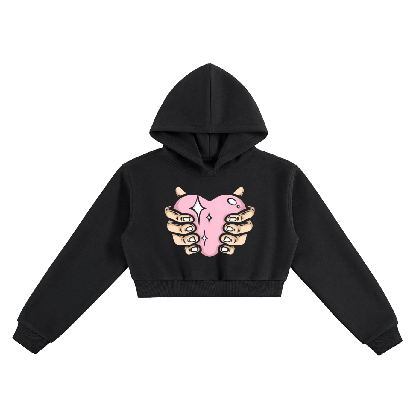 Heart Hands Crop Hoodie
