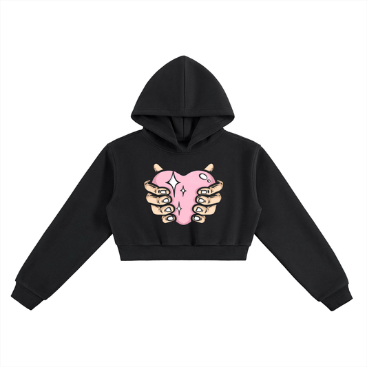 Heart Hands Crop Hoodie