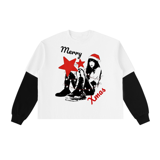 "Merry Xmas" Layered Shirt